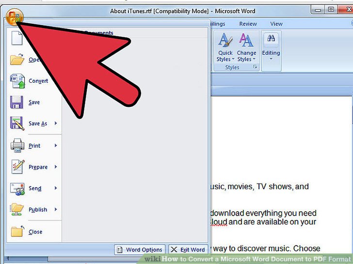 Microsoft convert word to pdf